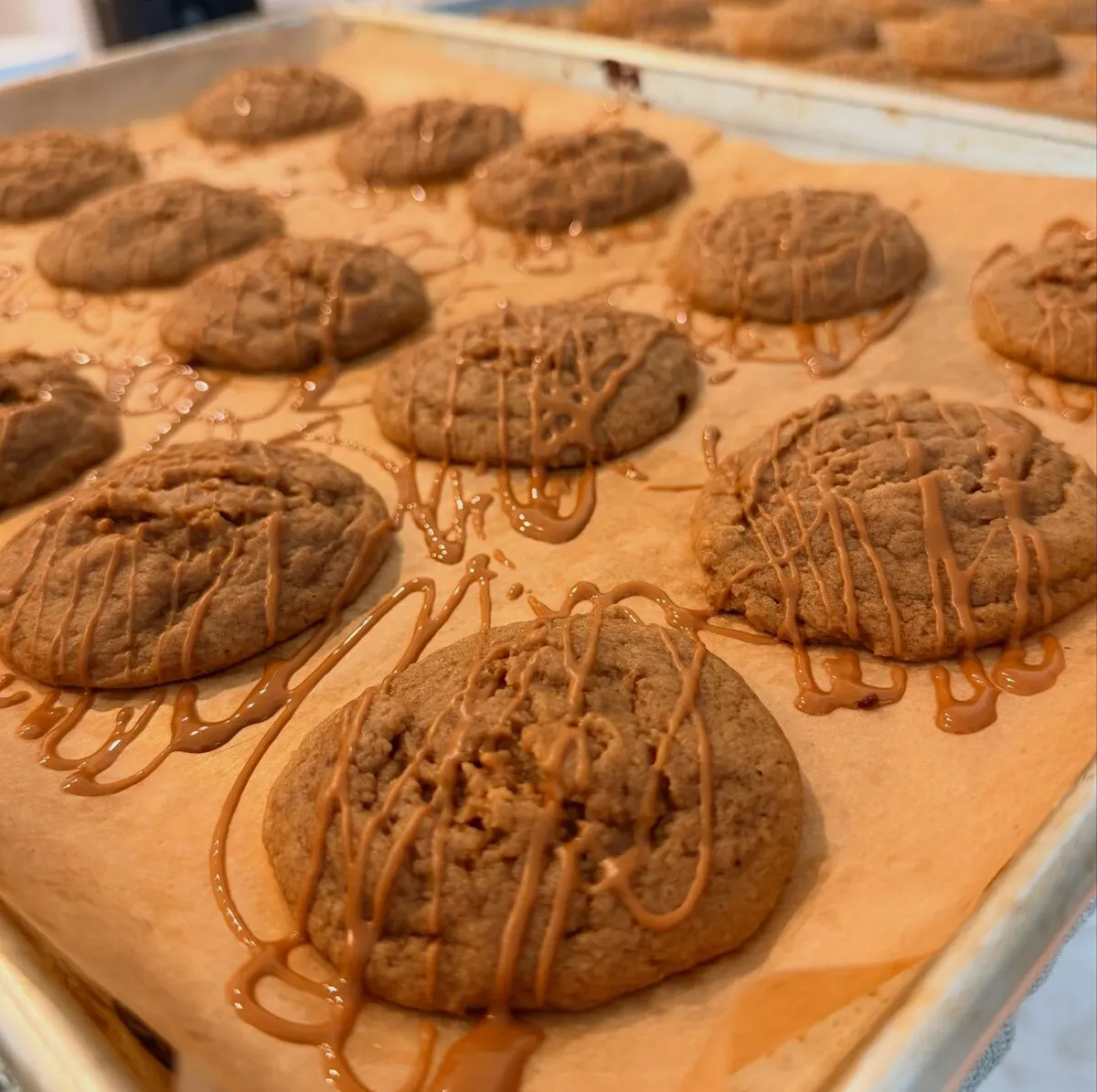 A tray of BellaMamie’s homemade cookie butter cookies